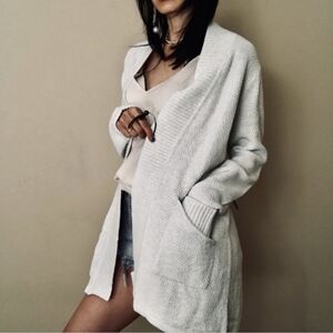 Tahari Open Front Hooded Cardigan w/ Pockets Heavy Knit Cotton Blend - Size 3X